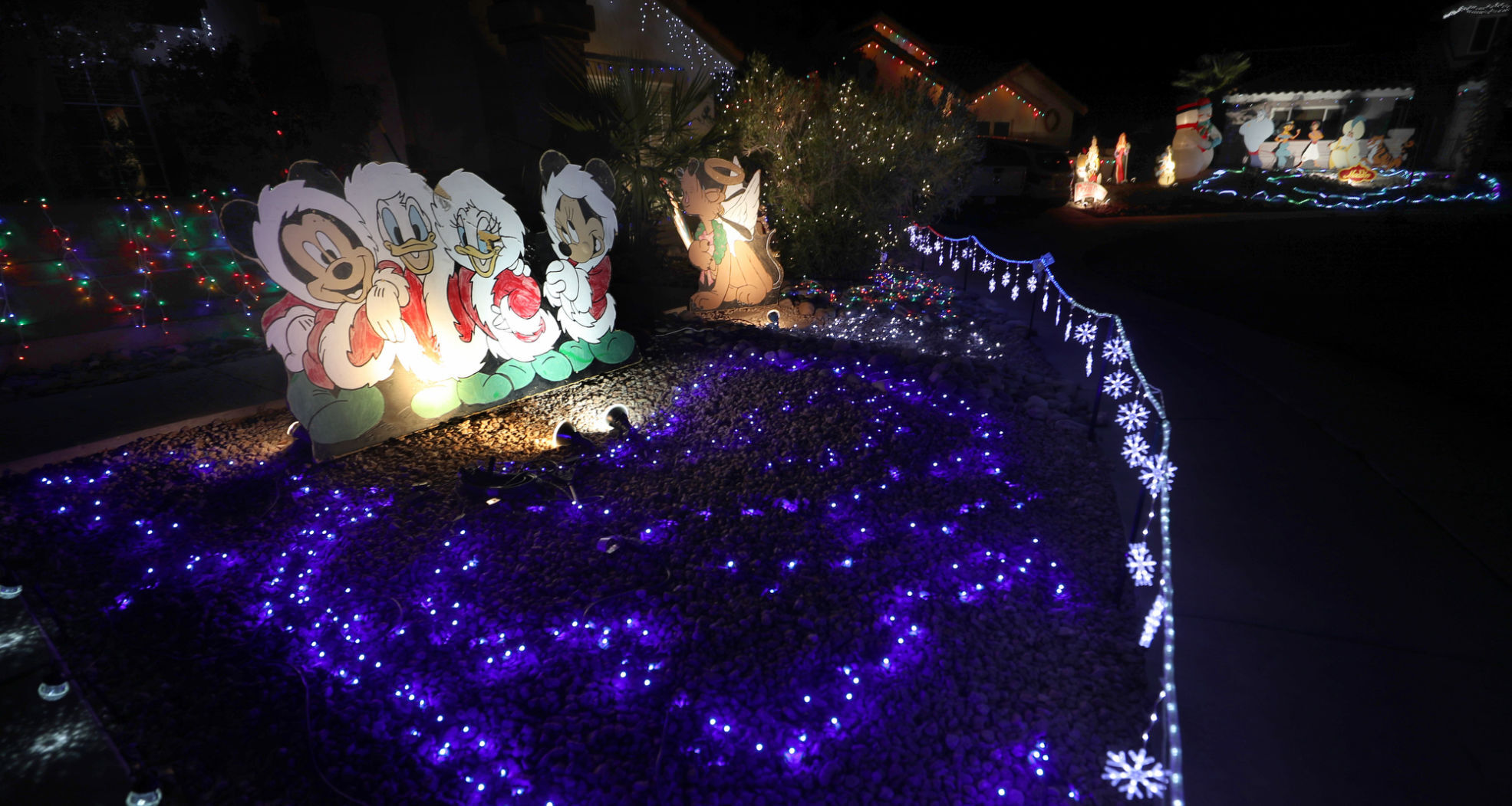 Christmas lights at homes in Tucson, 2020
